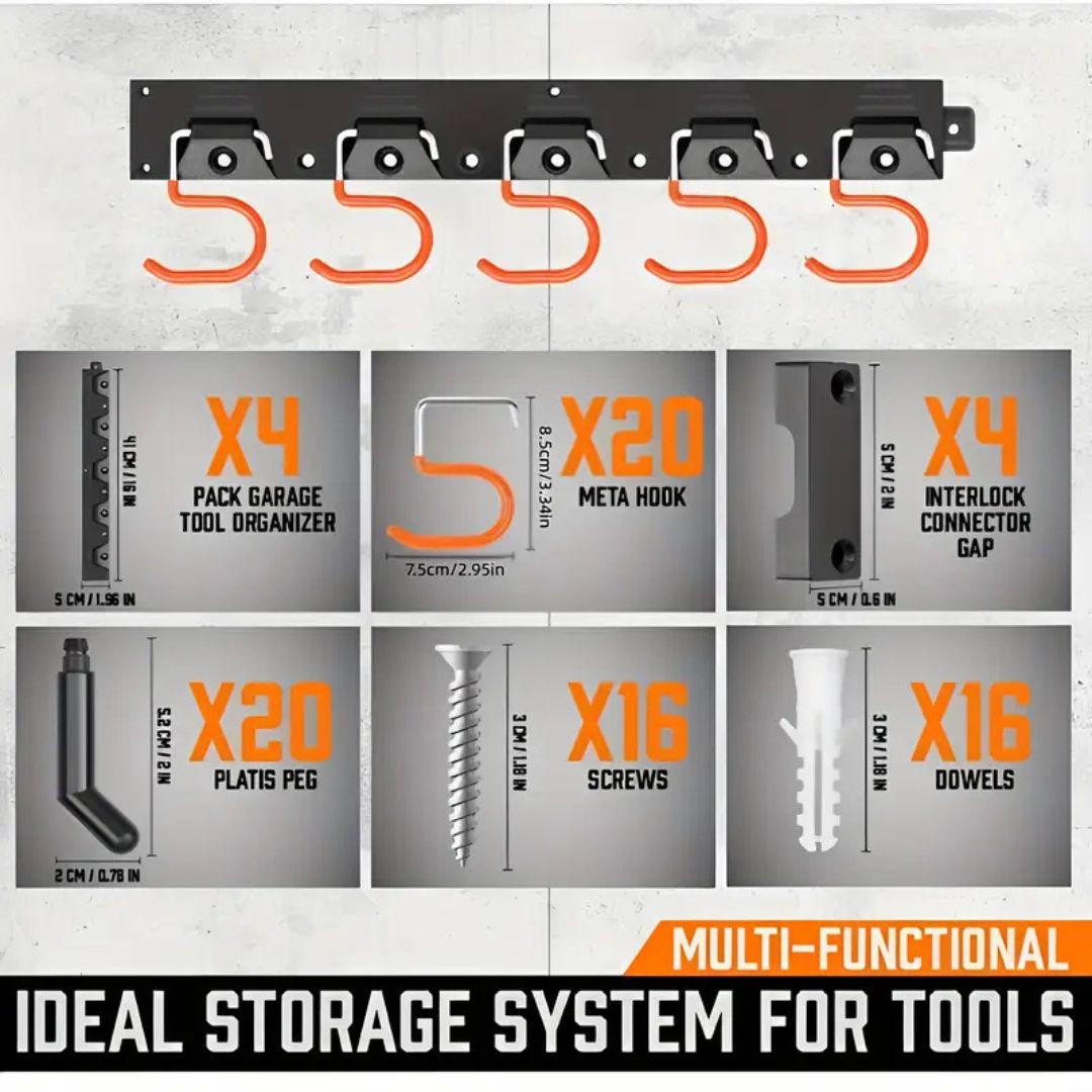 4-Pack Heavy-Duty Metal Garden Tool Organizer