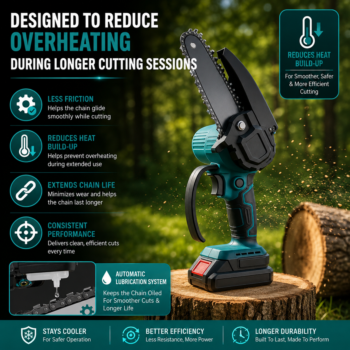 30V Portable Cordless Mini Chainsaw