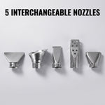 5 interchangeable nozzles