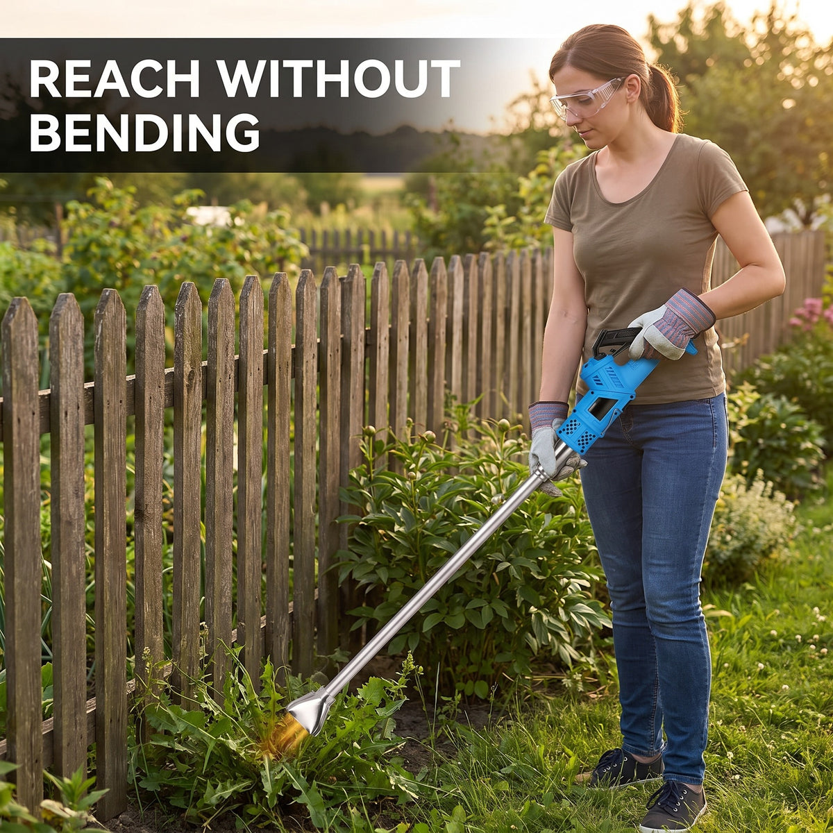 Reach without bending using the extension pole