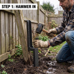 Step 1: hammer the spike into the ground