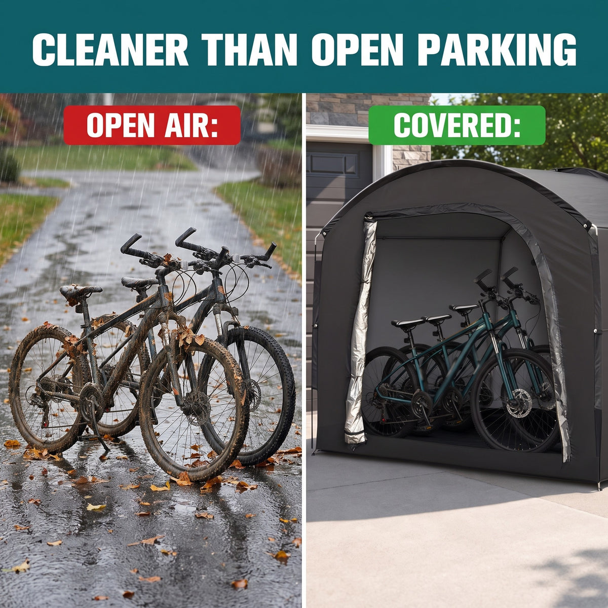 Open air vs covered bike storage