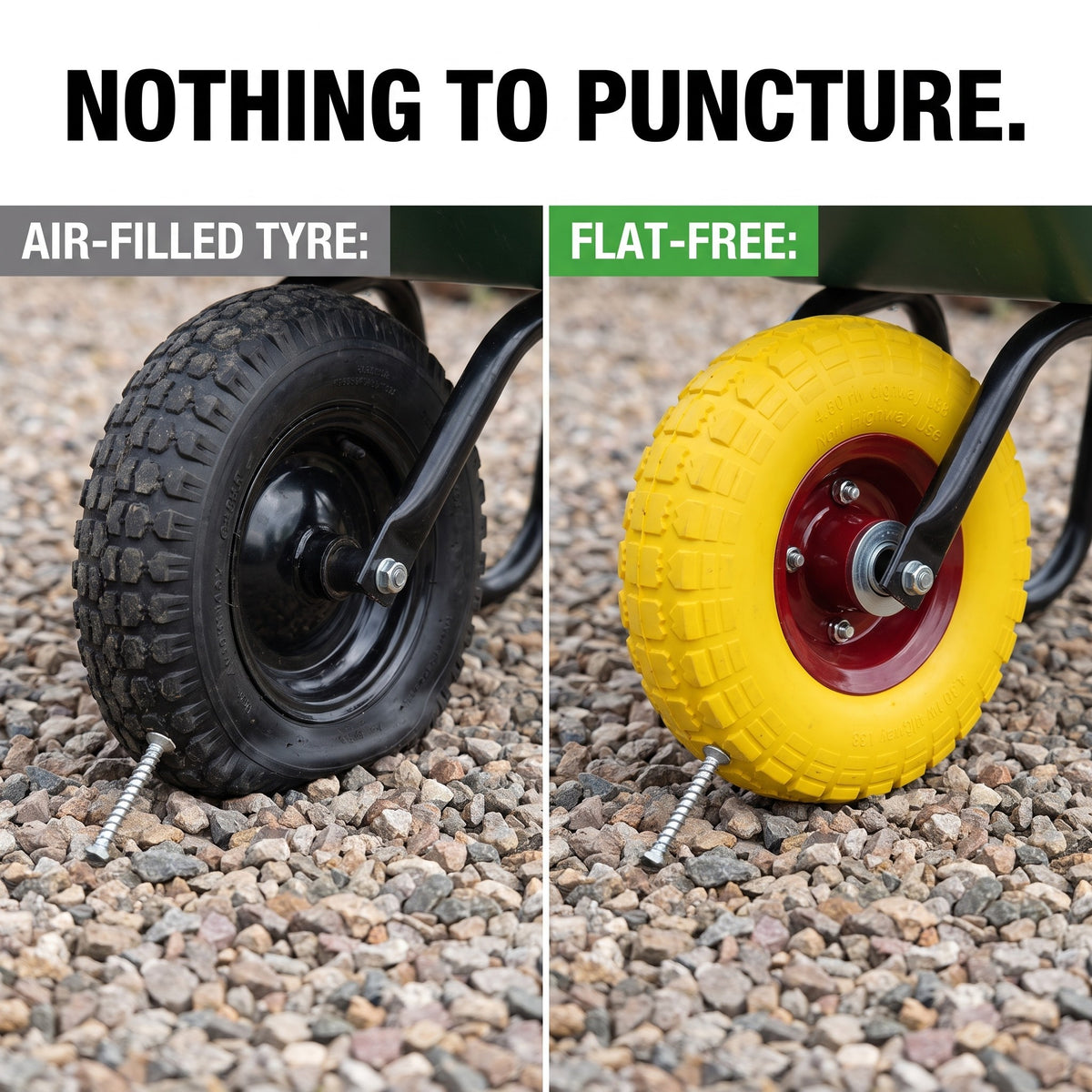 Nothing to puncture: air-filled tyre vs flat-free wheel