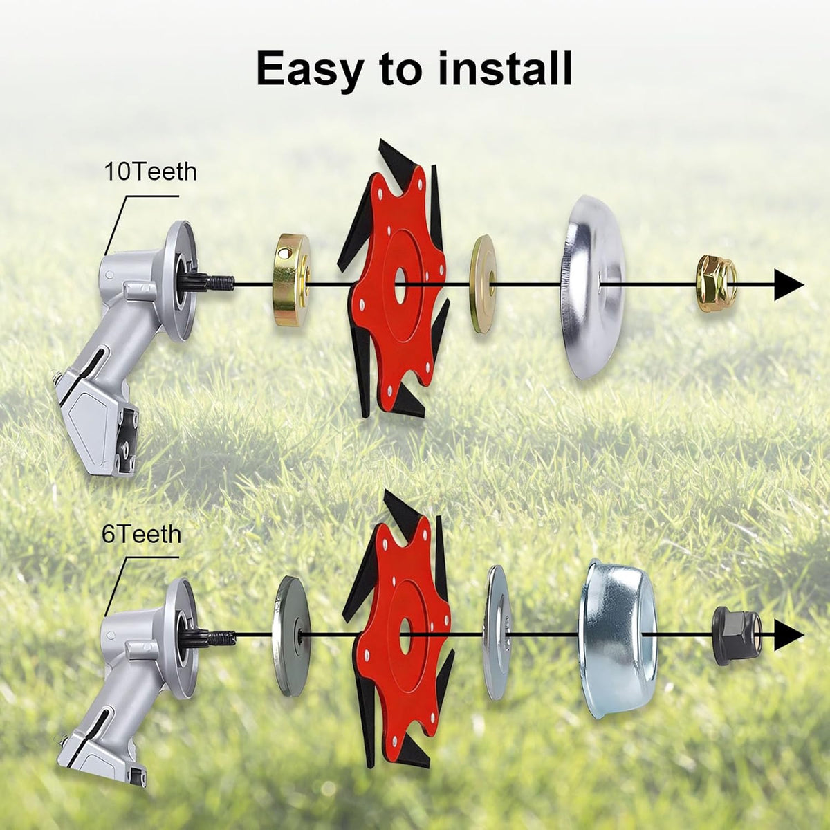 Universal Trimmer Head with 6 Manganese Steel Blades