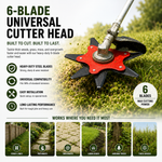 Universal Trimmer Head with 6 Manganese Steel Blades