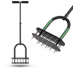 Heavy-duty manual lawn aerator on white background