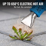 Up to 650C electric hot air on a weed