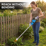 Reach without bending using the extension pole