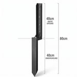 80cm spike: 40cm above ground, 40cm underground