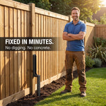 Fence fixed in minutes with no digging or concrete