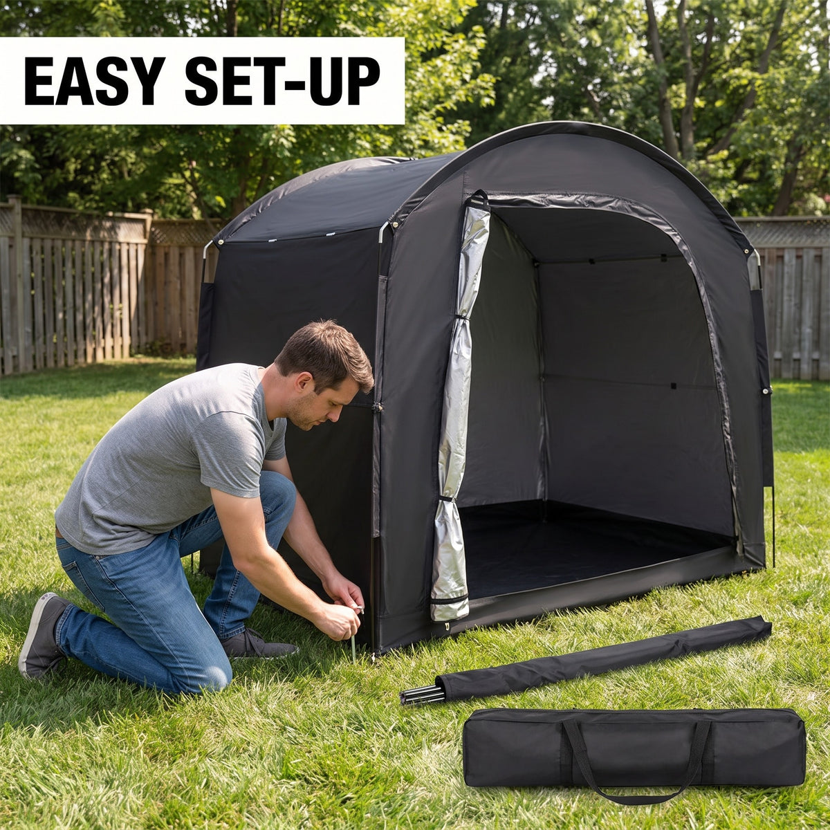 Outdoor bike storage tent