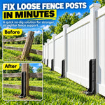 Fix loose fence posts in minutes: before and after