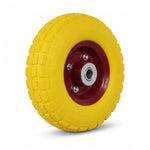 10-inch flat-free wheelbarrow wheel on white background